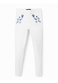 Desigual Legginsy 23SGKN01 Biały Slim Fit. Kolor: biały #2