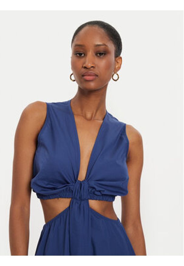 ViCOLO Sukienka letnia TB2502 Granatowy Regular Fit. Kolor: niebieski. Materiał: bawełna. Sezon: lato