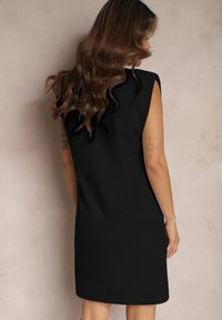 Renee - Czarna Pudełkowa Sukienka Bez Rękawów z Usztywnionymi Ramionami Orchissa. Kolor: czarny. Materiał: bawełna. Długość rękawa: bez rękawów #5