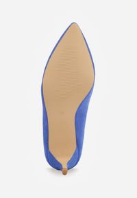 Born2be - Niebieskie Klasyczne Czółenka Vices na Szpilce Ovirissa. Okazja: do pracy, na spotkanie biznesowe. Kolor: niebieski. Materiał: futro. Wzór: aplikacja. Obcas: na szpilce. Styl: klasyczny #6