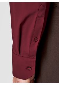 Pako Lorente - PAKO LORENTE - Bordowa dzianinowa koszula męska. Typ kołnierza: kołnierzyk klasyczny. Kolor: czarny, czerwony. Materiał: dzianina. Długość rękawa: długi rękaw. Długość: długie #7