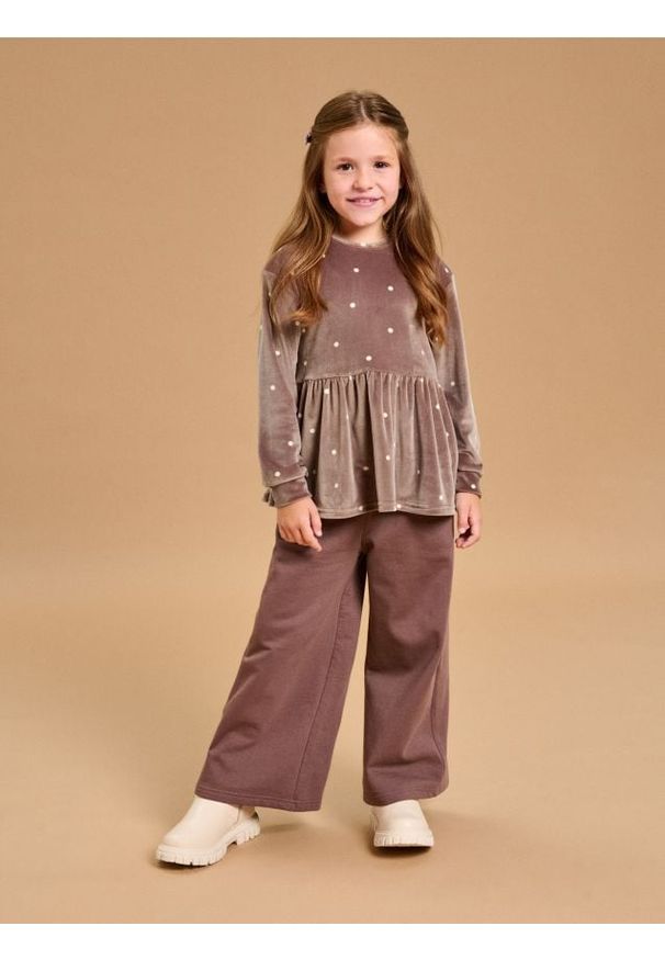 Sinsay - Bluza z baskinką w groszki - wielobarwny. Wzór: grochy