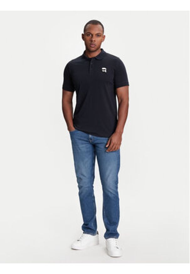 Karl Lagerfeld - KARL LAGERFELD Polo 745710 553224 Granatowy Regular Fit. Typ kołnierza: polo. Kolor: niebieski. Materiał: bawełna