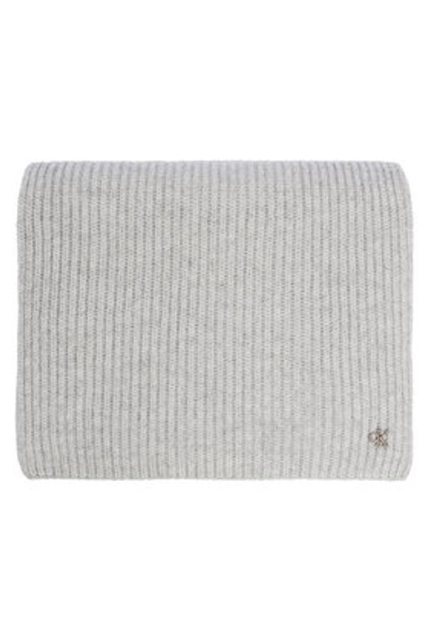 Calvin Klein Szalik Ck Metal Wool Rib Scarf LV04D8056G Szary. Kolor: szary. Materiał: wełna
