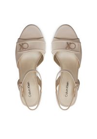 Calvin Klein Sandały Heel Sandal 85 Relock Lth HW0HW01937 Écru. Materiał: skóra