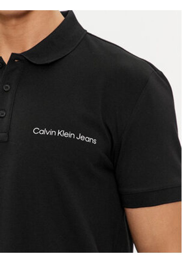 Calvin Klein Jeans Polo Institutional J30J325495 Czarny Regular Fit. Typ kołnierza: polo. Kolor: czarny. Materiał: bawełna