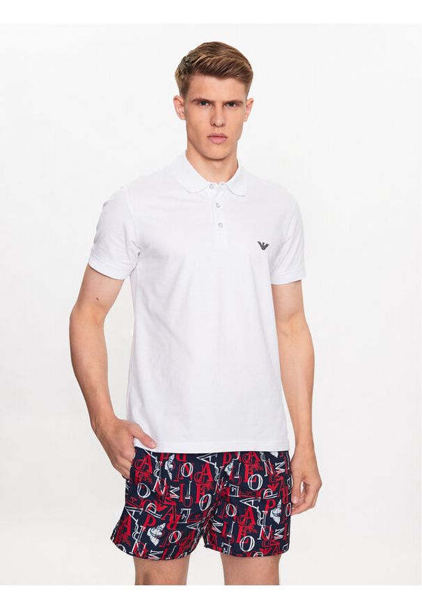 Emporio Armani Underwear Polo 211804 3R461 00010 Biały Regular Fit. Typ kołnierza: polo. Kolor: biały. Materiał: bawełna