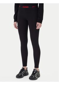 Hugo Legginsy 50495304 Czarny Skinny Fit. Kolor: czarny. Materiał: bawełna #1