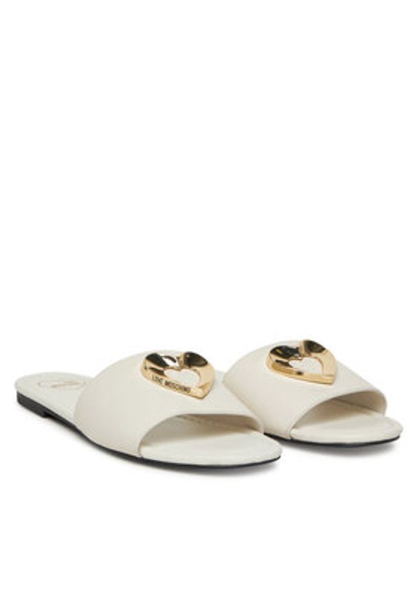 Love Moschino - LOVE MOSCHINO Klapki JA28161G0MIA0102 Écru. Materiał: skóra