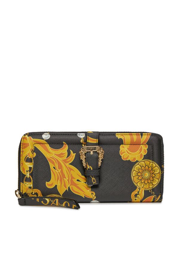 Versace Jeans Couture Duży Portfel Damski 75VA5PF1 Czarny. Kolor: czarny. Materiał: skóra