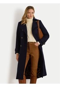 Lauren Ralph Lauren - LAUREN RALPH LAUREN Płaszcz wełniany 297P04150002 Granatowy Regular Fit. Kolor: niebieski. Materiał: syntetyk