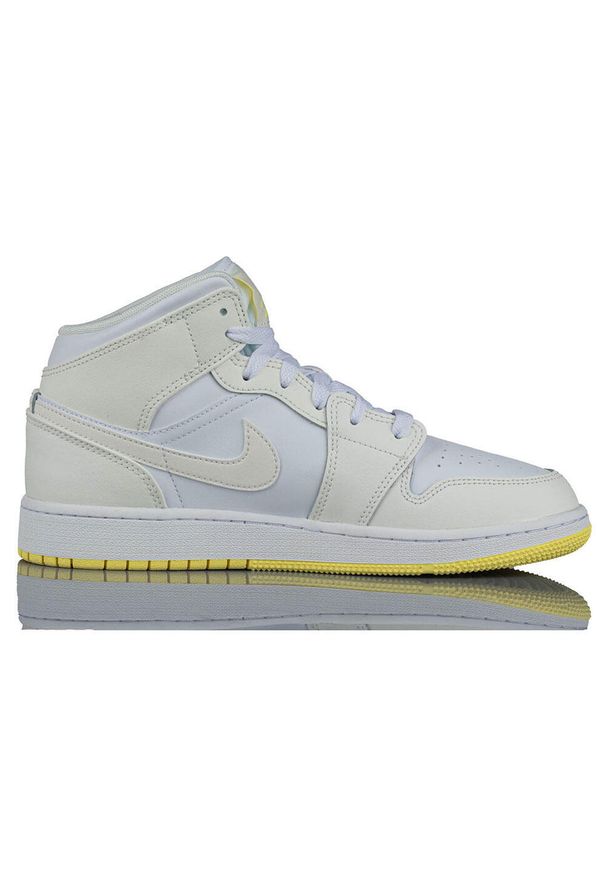 Nike - Buty Sportowe Młodzieżowe Air Jordan 1 Mid (GS). Okazja: na co dzień. Kolor: biały. Model: Nike Air Jordan