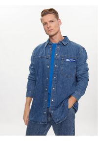 Karl Lagerfeld Jeans Koszula jeansowa 231D1602 Niebieski Regular Fit. Kolor: niebieski. Materiał: bawełna
