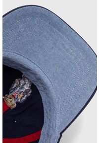 Polo Ralph Lauren czapka bawełniana kolor granatowy z aplikacją. Kolor: niebieski. Materiał: bawełna. Wzór: aplikacja #3