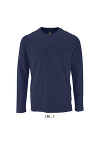 SOL'S - Koszulka Sol's Imperial Lsl. Okazja: na co dzień. Kolor: niebieski. Długość rękawa: długi rękaw. Styl: elegancki, casual #1