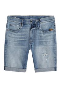 G-Star RAW - G-Star Raw Szorty jeansowe 3301 D10481-D760 Niebieski Slim Fit. Kolor: niebieski. Materiał: bawełna #5