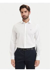 TOMMY HILFIGER - Tommy Hilfiger Koszula Cl Solid MW0MW43749 Biały Regular Fit. Kolor: biały. Materiał: bawełna #1