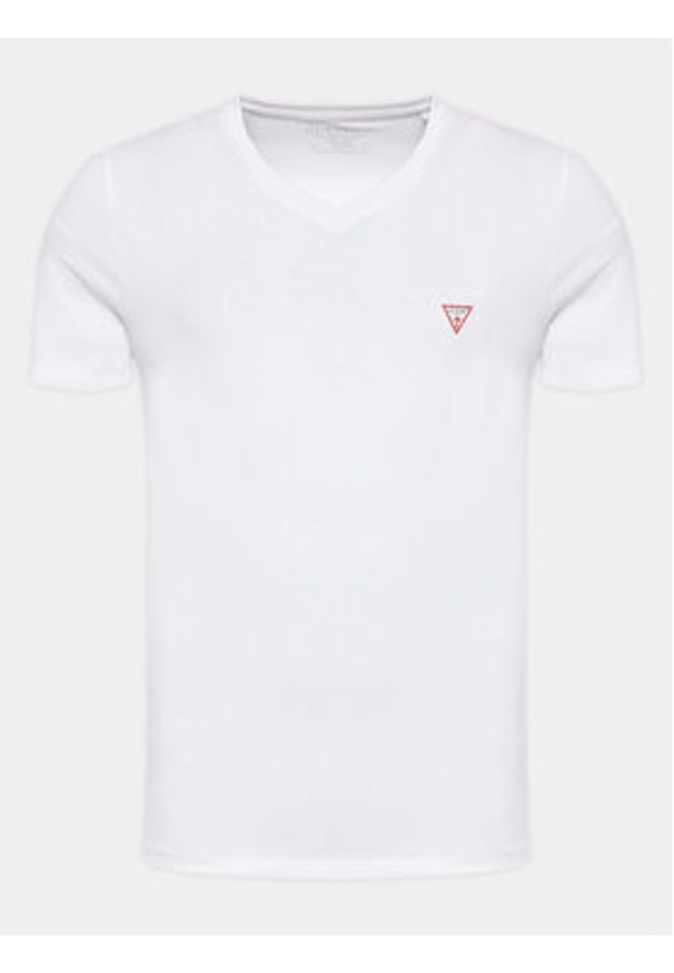 Guess T-Shirt M2YI37 I3Z14 Biały Slim Fit. Kolor: biały. Materiał: bawełna
