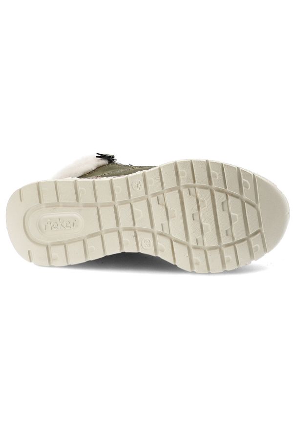 Zielone Botki Rieker Ocieplane Buty Damskie. Kolor: zielony