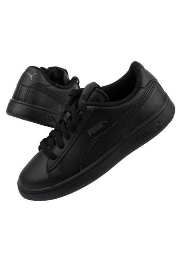 Buty do chodzenia dla dzieci Puma Smash V2. Zapięcie: sznurówki. Kolor: czarny. Materiał: guma, materiał, syntetyk. Szerokość cholewki: normalna. Sport: turystyka piesza
