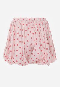 Born2be - Różowe Szorty z Bawełną i Wiskozą o Kroju Bombki w Kropki Haros. Okazja: na co dzień. Kolor: różowy. Materiał: wiskoza, bawełna. Wzór: kropki. Styl: elegancki, casual #6