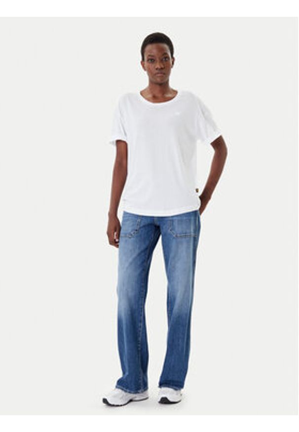 G-Star RAW - G-Star Raw T-Shirt Rolled Up D24524-4107 Biały Loose Fit. Kolor: biały. Materiał: bawełna