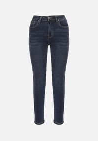 Born2be - Niebieskie Klasyczne Jeansy Skinny z Regularnym Stanem Rastina. Okazja: na co dzień, do pracy, na spotkanie biznesowe. Kolor: niebieski. Styl: klasyczny #3