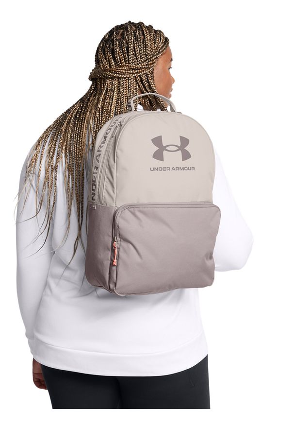 Plecak miejski uniseks Under Armour UA Loudon Backpack - beżowy. Kolor: beżowy. Materiał: poliester. Wzór: napisy