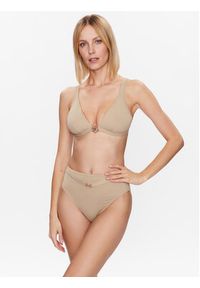 MICHAEL Michael Kors Góra od bikini Iconic Solids MM7M509 Beżowy. Kolor: beżowy. Materiał: syntetyk #3