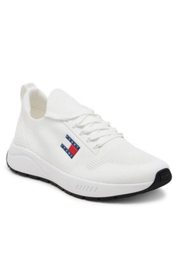 Tommy Jeans Sneakersy Runner Kntitted EM0EM01555 Biały. Kolor: biały. Materiał: materiał