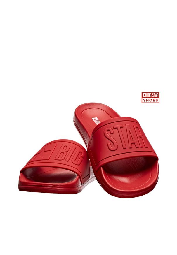 Big-Star - Klapki męskie plażowe gumowe czerwone Big Star DD174689. Okazja: na plażę. Kolor: czerwony. Materiał: tworzywo sztuczne. Styl: casual