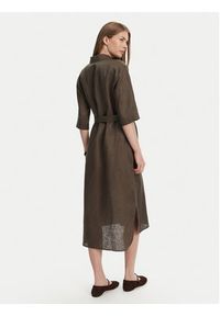 Max Mara Sukienka koszulowa Salute 2516221028 Zielony Regular Fit. Kolor: zielony. Materiał: len. Typ sukienki: koszulowe