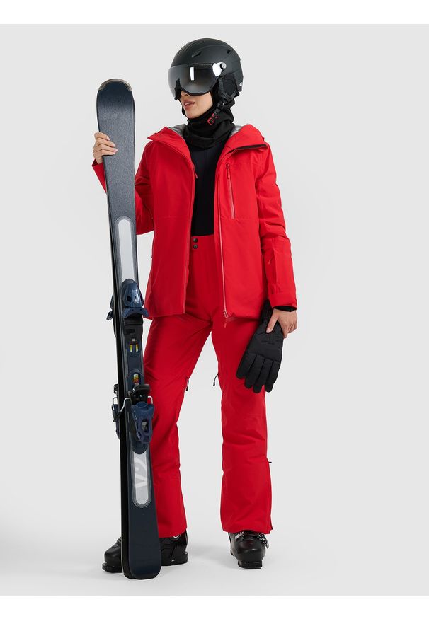 4f - 4F Spodnie narciarskie membrana 15000 damskie - czerwone XL. Kolor: czerwony. Materiał: materiał. Technologia: Thinsulate. Wzór: gładki. Sezon: zima. Sport: narciarstwo