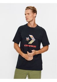 Converse T-Shirt Star Chevron Block Infill Ss Tee 10025280-A01 Czarny Regular Fit. Kolor: czarny. Materiał: bawełna
