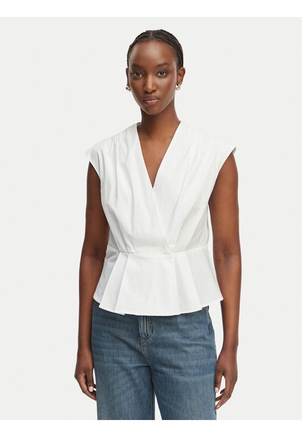 Marella Bluzka Bazar 2613161162 Biały Regular Fit. Kolor: biały. Materiał: bawełna