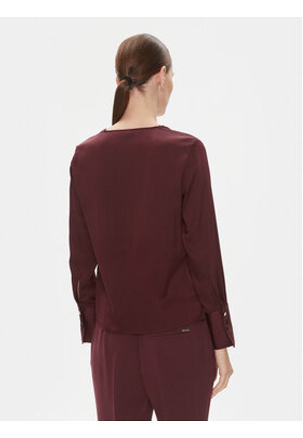 BOSS Bluzka Bidinta 50499749 Bordowy Regular Fit. Kolor: czerwony. Materiał: jedwab