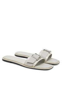 Calvin Klein Klapki Flat Slide W/Buckle - Lth HW0HW02490 Szary. Kolor: szary. Materiał: skóra