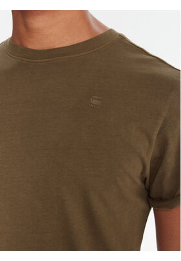 G-Star RAW - G-Star Raw T-Shirt Lash D16396-2653 Khaki Regular Fit. Kolor: brązowy. Materiał: bawełna