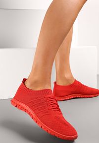 Renee - Czerwone Buty Sportowe Sznurowane przed Kostkę Nillie. Okazja: na co dzień. Wysokość cholewki: przed kostkę. Kolor: czerwony #3