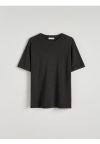 Reserved - T-shirt regular z efektem sprania - ciemnoszary. Kolor: szary. Materiał: bawełna, dzianina
