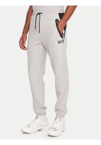 Reebok Spodnie dresowe RK25145CCM Szary Regular Fit. Kolor: szary. Materiał: bawełna