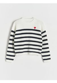 Reserved - Sweter w paski - wielobarwny. Materiał: dzianina. Wzór: paski #1