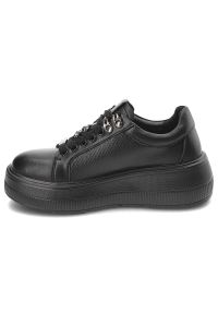 Czarne Sneakersy Filippo Modne Obuwie Damskie Na Platformie. Okazja: na co dzień, na spacer. Zapięcie: sznurówki. Kolor: czarny. Materiał: jeans, skóra. Obcas: na platformie. Styl: casual, sportowy, elegancki #5