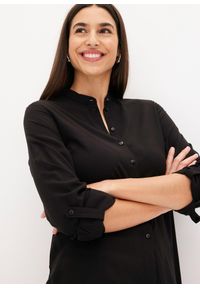 bonprix - Długa bluzka z wiskozy. Kolor: czarny. Materiał: wiskoza. Długość: długie. Styl: elegancki #3