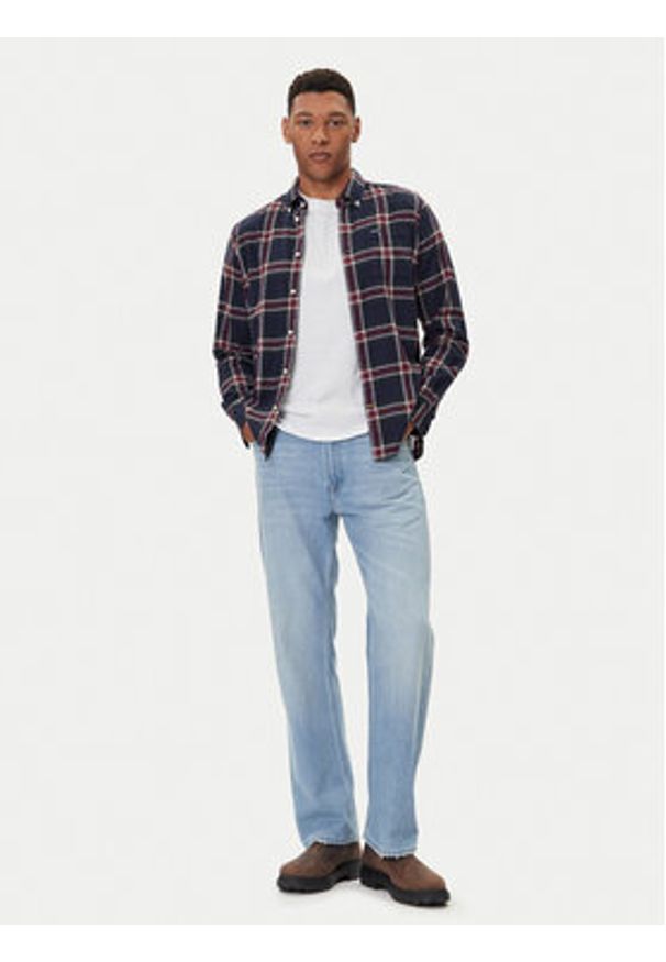 Barbour Koszula Crossfell MSH4995BL53 Granatowy Tailored Fit. Kolor: niebieski. Materiał: bawełna