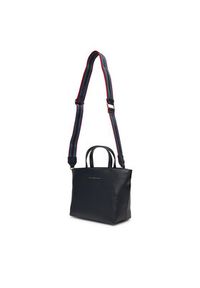 TOMMY HILFIGER - Tommy Hilfiger Torebka Th Logotape Mini Tote AW0AW17694 Granatowy. Kolor: niebieski. Materiał: skórzane