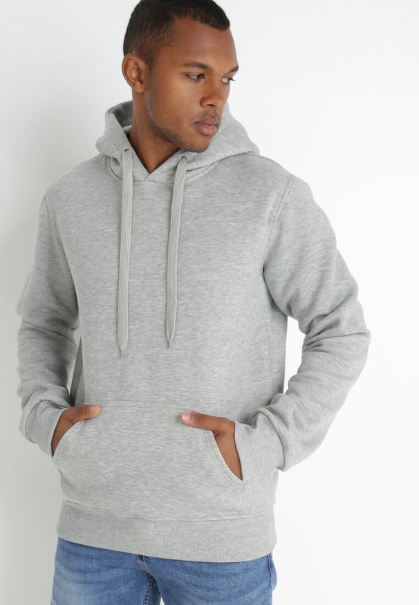 Born2be - Szara Bluza Evoire. Okazja: na co dzień. Typ kołnierza: kaptur. Kolor: szary. Materiał: jeans. Styl: casual, klasyczny