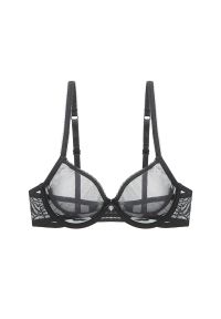 Intica - Biustonosz z siateczki z delikatnymi detalami Gunhilde. Kolor: czarny. Materiał: materiał
