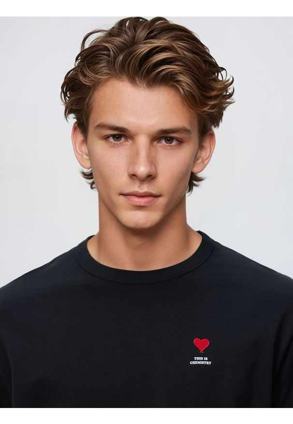 Reserved - T-shirt comfort fit - czarny. Kolor: czarny. Materiał: dzianina, bawełna