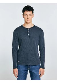 Big-Star - Bluzka męska z długim rękawem granatowa Merrts 403. Okazja: na co dzień. Kolor: niebieski. Materiał: materiał, dzianina, jeans. Długość rękawa: długi rękaw. Długość: długie. Styl: klasyczny, casual, sportowy #4